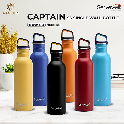 Captain - SS Single Wall Bottle 1000 ml - Solid